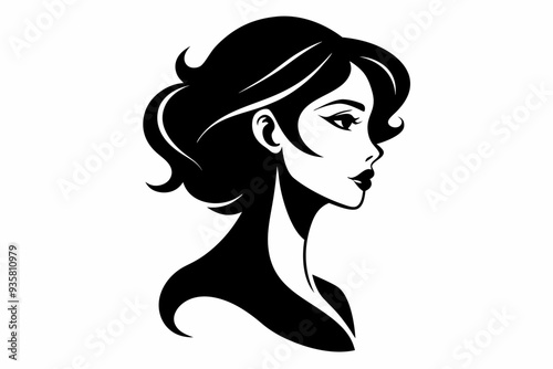 silhouette of women face in profile. 