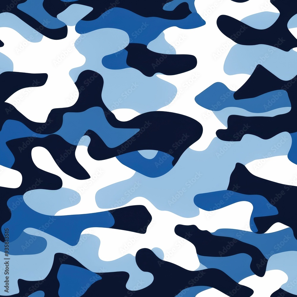 Abstract Blue and White Camouflage Pattern Abstract Blue and White Camouflage Pattern