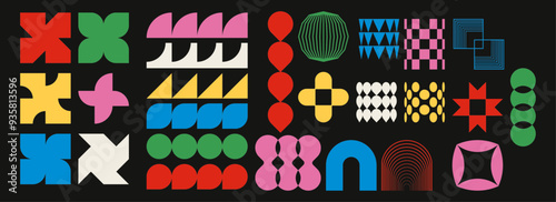 formes et motifs brutaliste abstrait. Ensemble pour les designs de style suisse