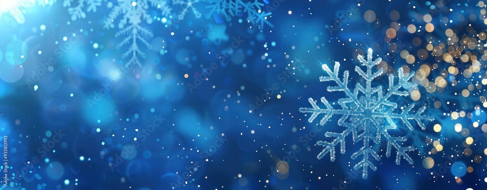 Sparkling Winter Wonderland: A Blue Christmas Background Sparkling Winter Wonderland: A Blue Christmas Background