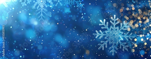 Sparkling Winter Wonderland: A Blue Christmas Background