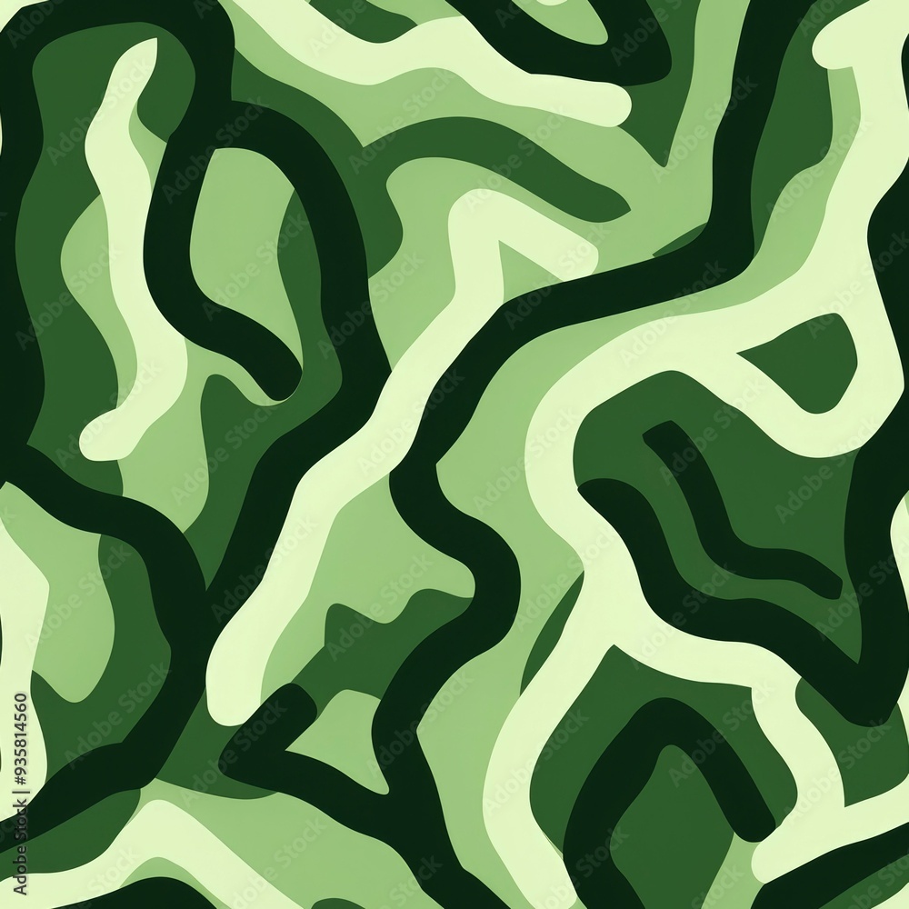 Abstract Green and White Swirling Pattern Abstract Green and White Swirling Pattern