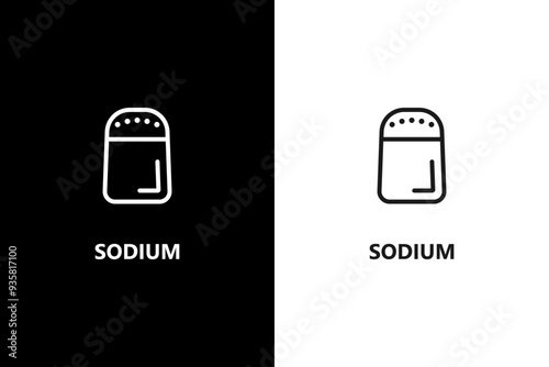 Sodium sign or symbol. Sodium package stamp or label. Organic food and cosmetics products. Vector icon