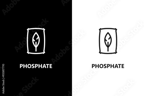Phosphate sign or symbol. Phosphate package stamp or label. Organic food and cosmetics products. Vector icon