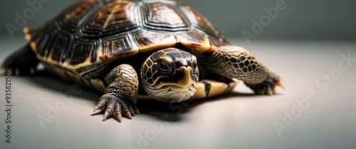 Close-up of a Turtle with Its Head Extended and Claws Visible photo