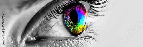 A Close-Up of a Human Eye with a Colorful Iris