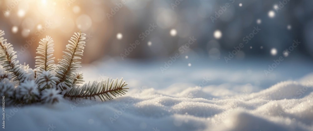 Evergreen Branch in a Blanket of Fresh Snow Evergreen Branch in a Blanket of Fresh Snow