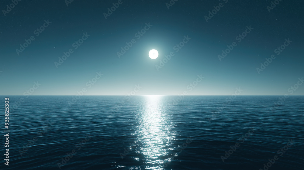 bright moon over the sea surface at night bright moon over the sea surface at night