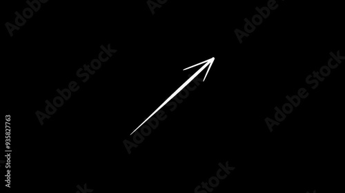 Flashing White Arrow on Black Background Animation