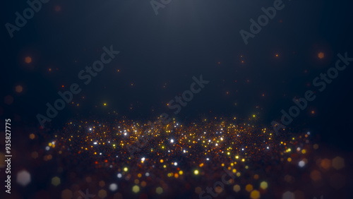 Glowing Abstract Light Particles on Dark Background