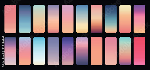 Soft sky gradients set