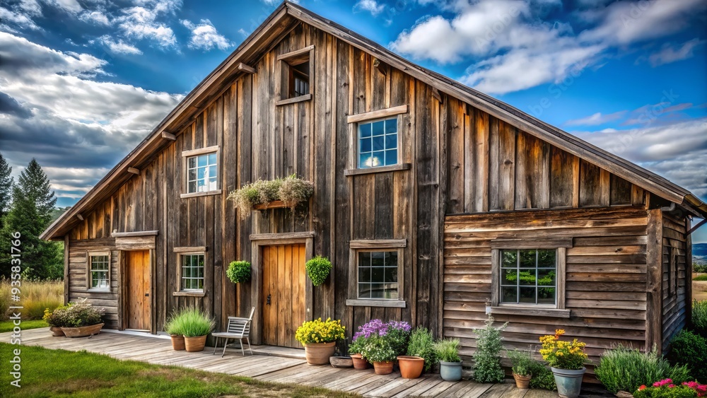 * Vertical wood siding with weathered textures and natural knots lends a cozy, inviting farmhouse charm to any exterior, reminiscent of rustic country homes. * Vertical wood siding with weathered textures and natural knots lends a cozy, inviting farmhouse charm to any exterior, reminiscent of rustic country homes.