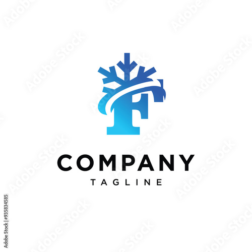 Letter F Ice Cool logo icon vector