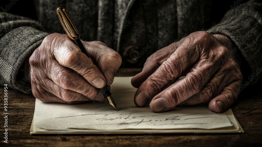 Handwriting an older man's thoughts in a thoughtful letter Handwriting an older man's thoughts in a thoughtful letter