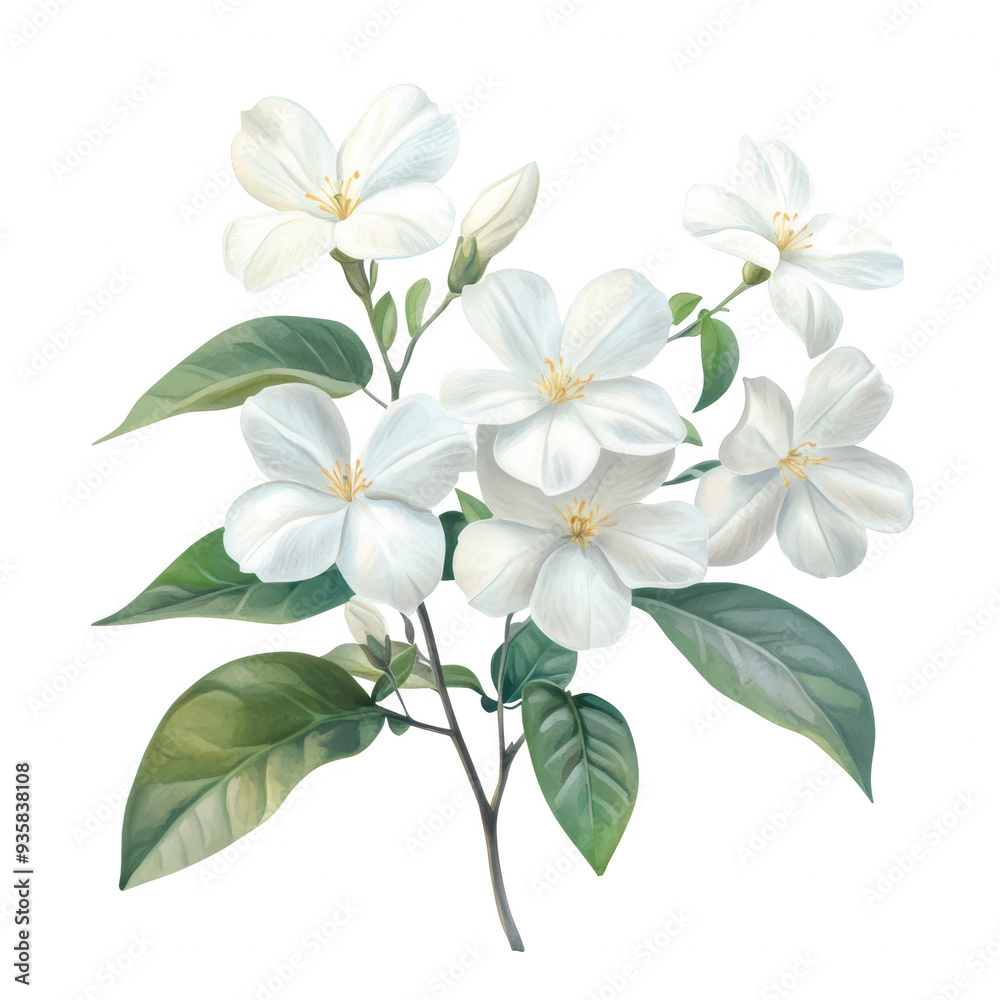 Beautiful white flowers with green leaves, perfect for adding a touch of elegance to any design or decoration project. Beautiful white flowers with green leaves, perfect for adding a touch of elegance to any design or decoration project.