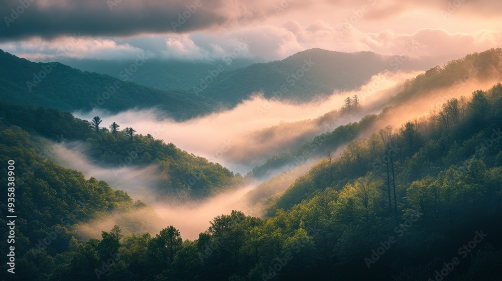 Smoky mountain ridges with generative ai Smoky mountain ridges with generative ai