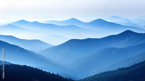 Smoky mountain ridges with generative ai