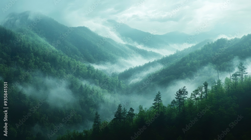 Smoky mountain ridges with generative ai Smoky mountain ridges with generative ai