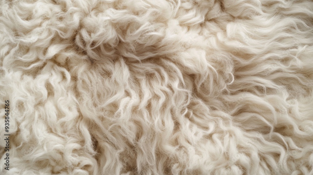 Fluffy sheepskin carpet texture background, top view Fluffy sheepskin carpet texture background, top view