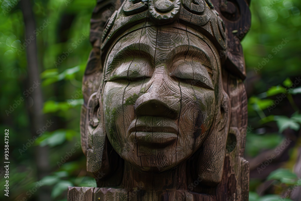 Idol: Mysterious Ancient Sculpture in Enchanted Forest Idol: Mysterious Ancient Sculpture in Enchanted Forest