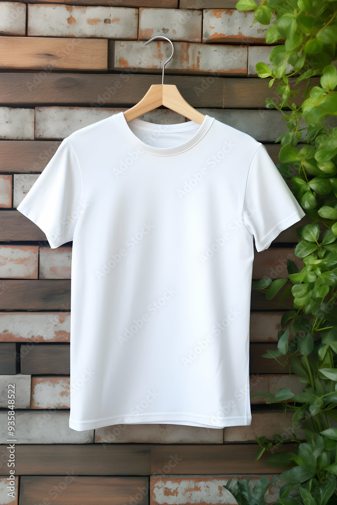 A classic white T-shirt mockup, A classic white T-shirt mockup,