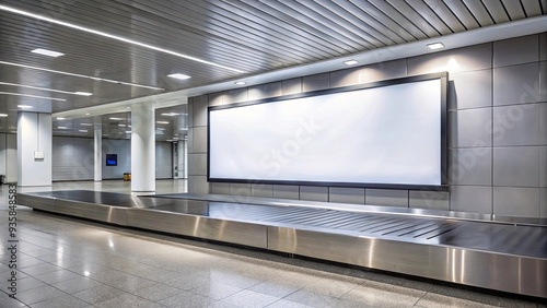 Empty billboard in baggage claim area at the airport