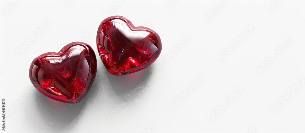 Fototapeta premium a pair of homemade sweethearts on white. Copy space image. Place for adding text and design