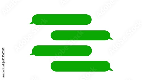 Green Chat Message on White Background Animation