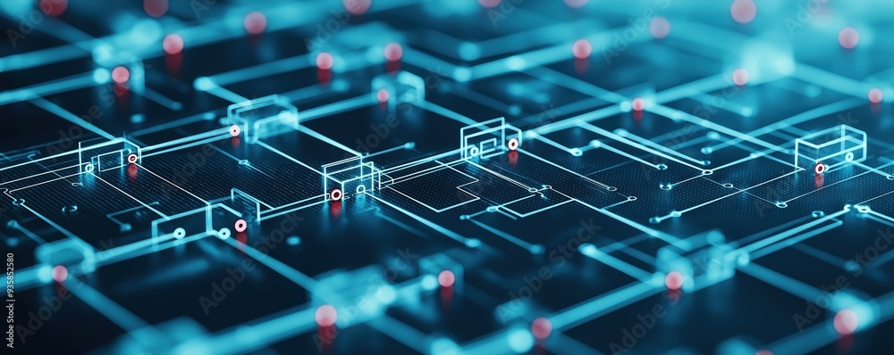 Cybersecurity network visualization, layered protection and nodes, flat design illustration Cybersecurity network visualization, layered protection and nodes, flat design illustration