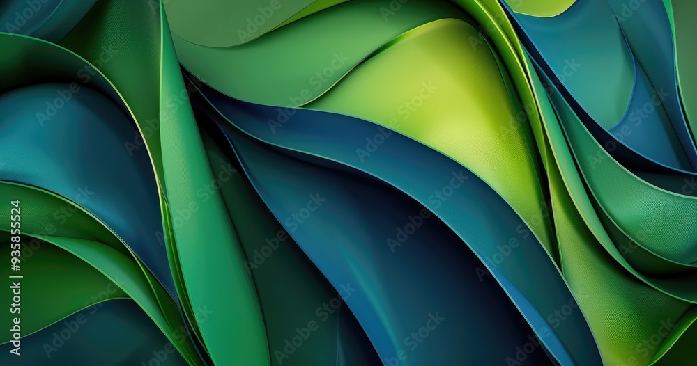 A vibrant abstract design featuring flowing waves of green and blue, creating a sense of movement and depth. A vibrant abstract design featuring flowing waves of green and blue, creating a sense of movement and depth.
