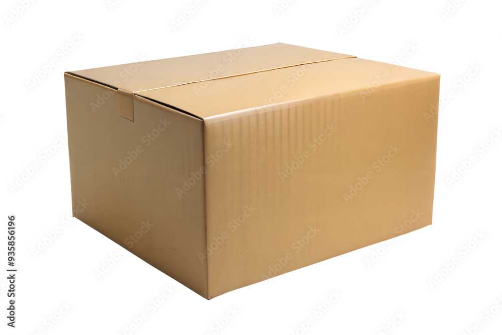 Four different cardboard boxes shown from various angles on transparent background. Concept of packaging, shipping, storage Four different cardboard boxes shown from various angles on transparent background. Concept of packaging, shipping, storage