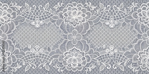 Elegant grayscale lace background with intricate patterns for luxurious designs