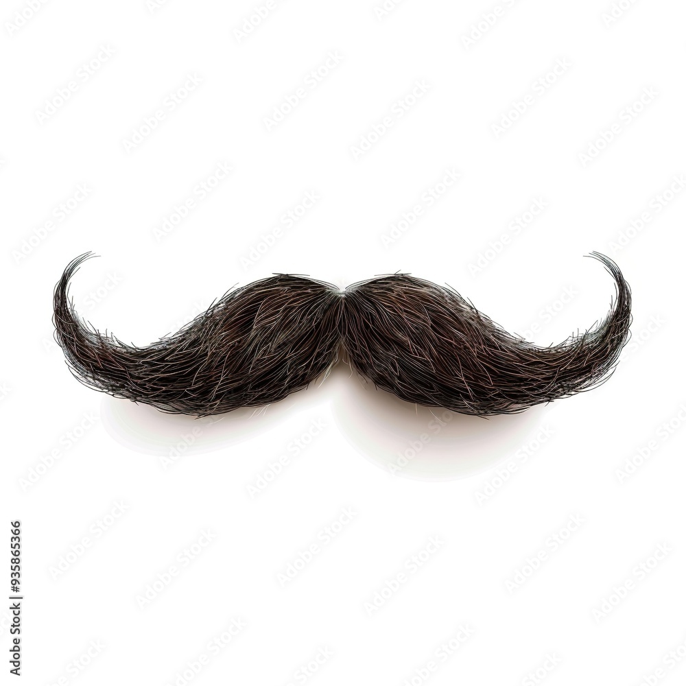 Realistic Mustache on a White Background: Detailed and Natural-Looking Mustache Illustration Featuring Fine Hair Texture and Lifelike Appearance, Set Against a Clean White Backdrop. Realistic Mustache on a White Background: Detailed and Natural-Looking Mustache Illustration Featuring Fine Hair Texture and Lifelike Appearance, Set Against a Clean White Backdrop.