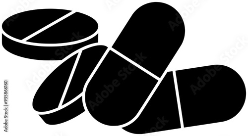 health illustration pharmacy silhouette capsule logo drug icon medicine outline antibiotic medical treatment pharmaceutical medication pill illness tablet care shape prescription vitamin painkiller