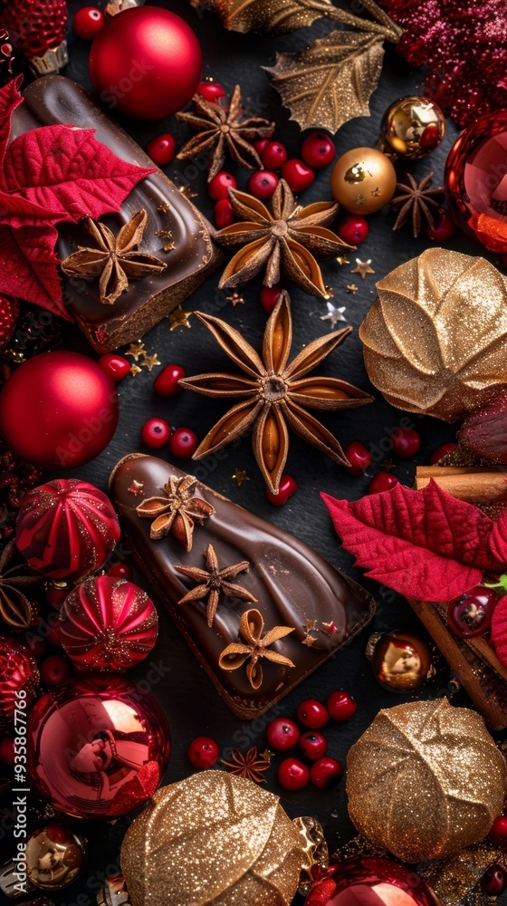 Merry Christmas and Happy New Year. Elegant Christmas ornaments background. Ideal for festive holiday cards and decorations. Merry Christmas and Happy New Year. Elegant Christmas ornaments background. Ideal for festive holiday cards and decorations.