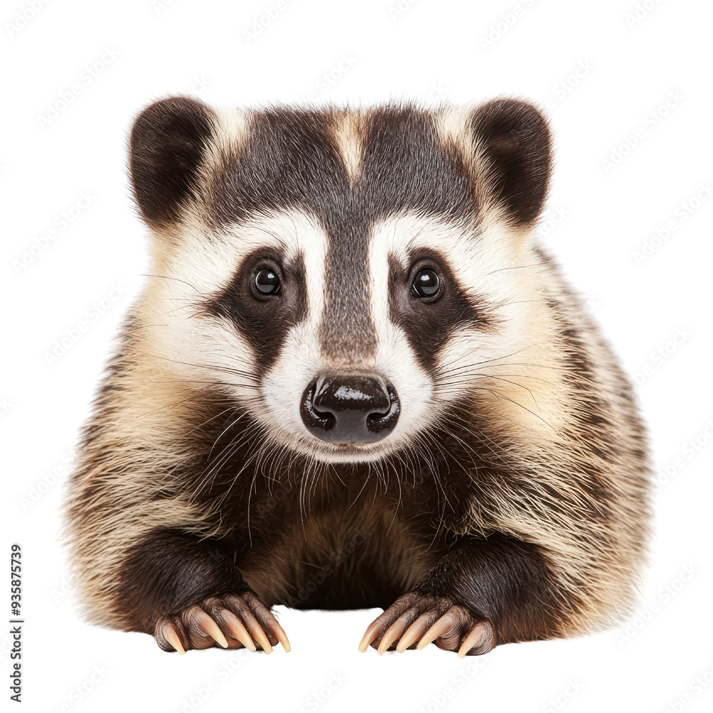 A cute badger, isolated on a white background. A cute badger, isolated on a white background.