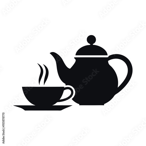 
     Tea house logo vector illustration.
