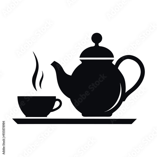 
     Tea house logo vector illustration.
