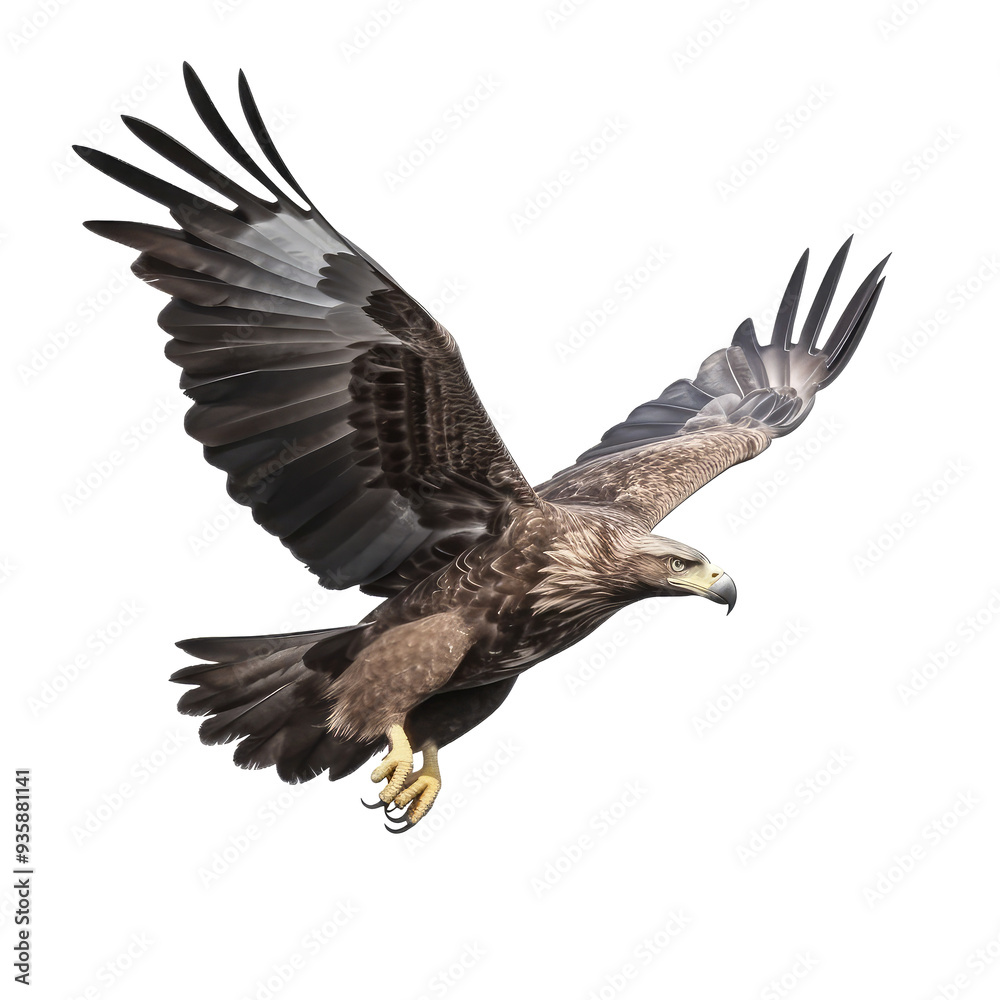 Fototapeta premium Big eagle flying isolated on white