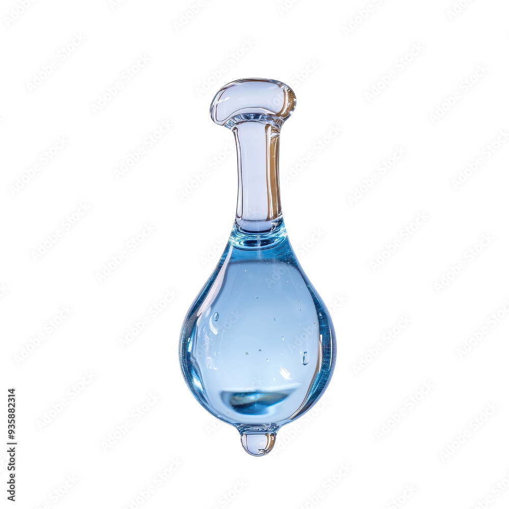 A sleek and elegant glass vial filled with vibrant blue liquid isolated on a white background. A sleek and elegant glass vial filled with vibrant blue liquid isolated on a white background.