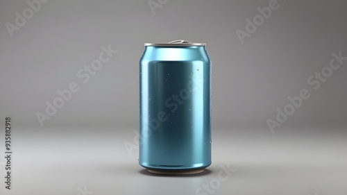 3D mokup of a beer or soda can on a grey background with an isolated surface