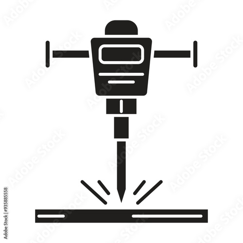 Drilling machine icon vector on white background