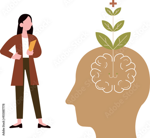 Female doctor doing mental health examination.