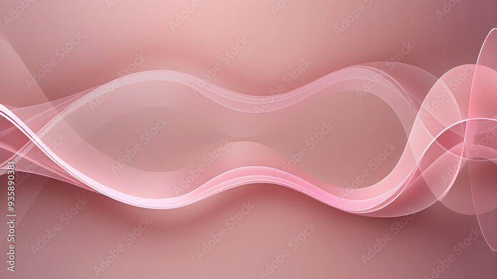 Modern Light Pink 3D Wavy Lines on Minimal Pink Background with Space for Text – Abstract Banner and Wallpaper Design