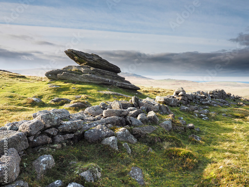 Rabbit Rock next to Irishman's Wall near Belstone Tor, Dartmoor National Park, Devon, UK