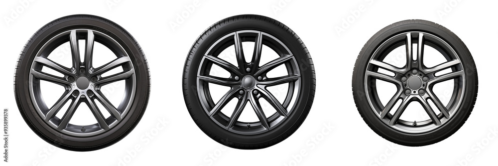 Fototapeta premium Wheels isolated on white