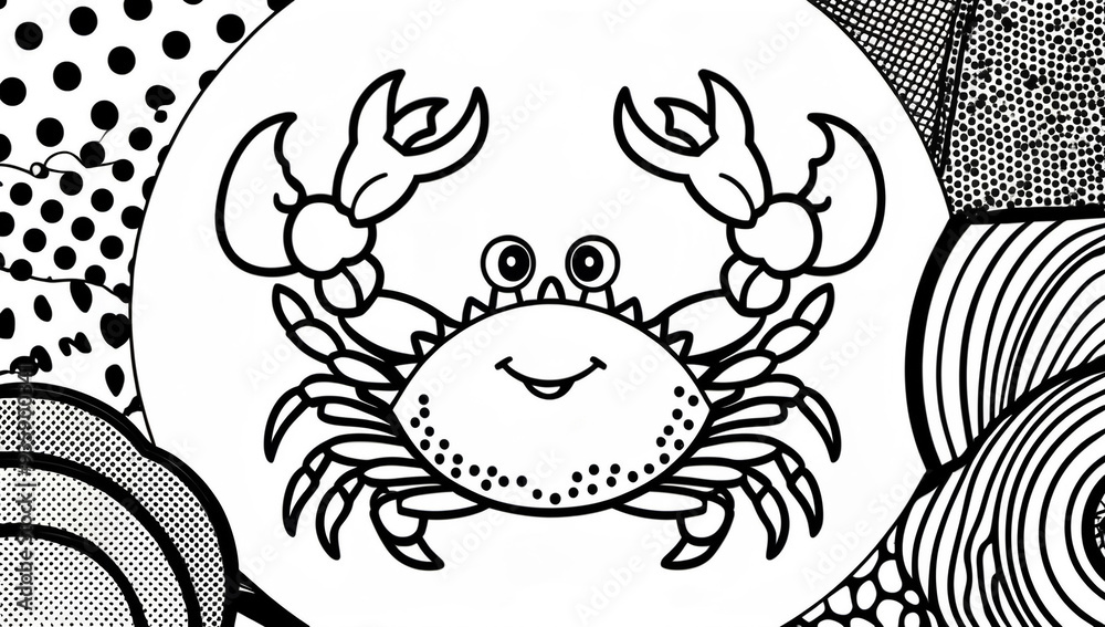 Fototapeta premium Coloring page, crab design