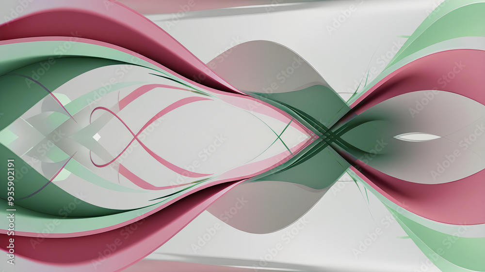 Naklejka premium A modern light pink green white background having space for text, banner, poster, backdrop design, Abstract minimalist background design, 3d render