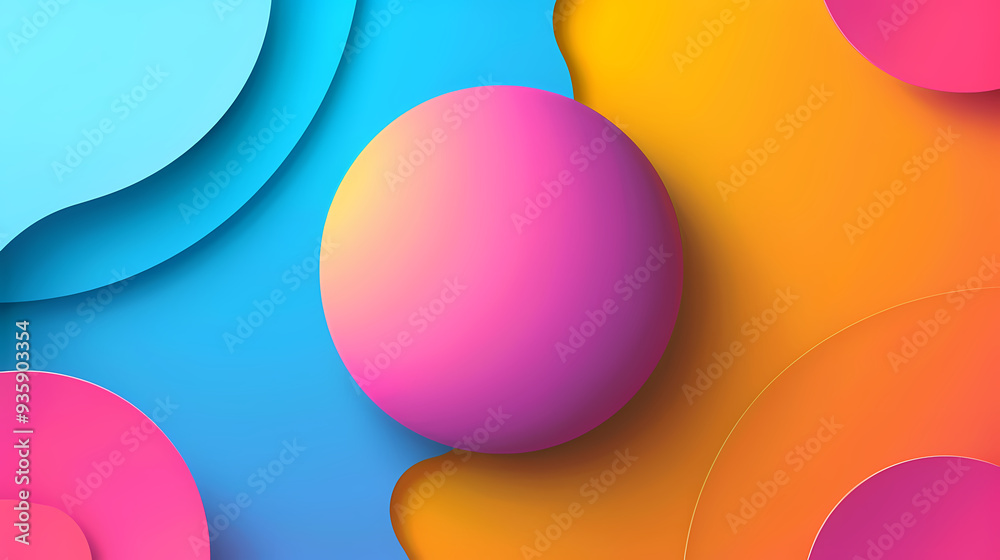 SET Modern poster design with gradient round sphere in the center. Colorful banner design with 3d gradient background SET Modern poster design with gradient round sphere in the center. Colorful banner design with 3d gradient background