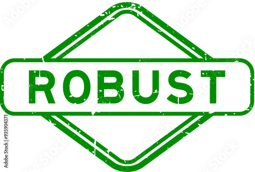 Принти на полотні Grunge green robust word rubber seal stamp on white background